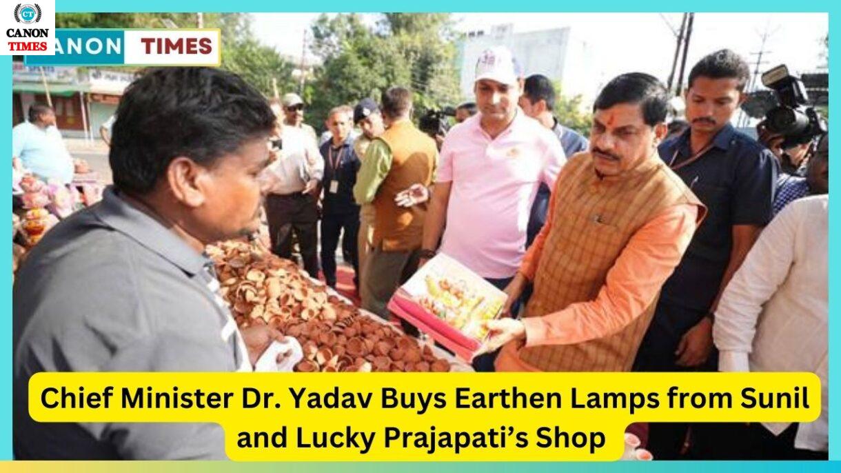 Chief Minister Dr. Yadav Buys Earthen Lamps from Sunil and Lucky Prajapati’s Shop** *Vendors Express Gratitude for Waiver on Market Fees