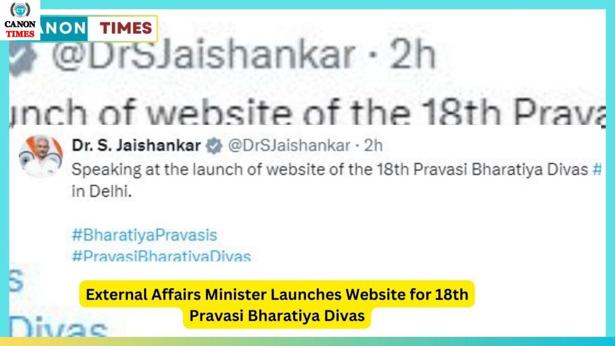 **External Affairs Minister Launches Website for 18th Pravasi Bharatiya Divas**