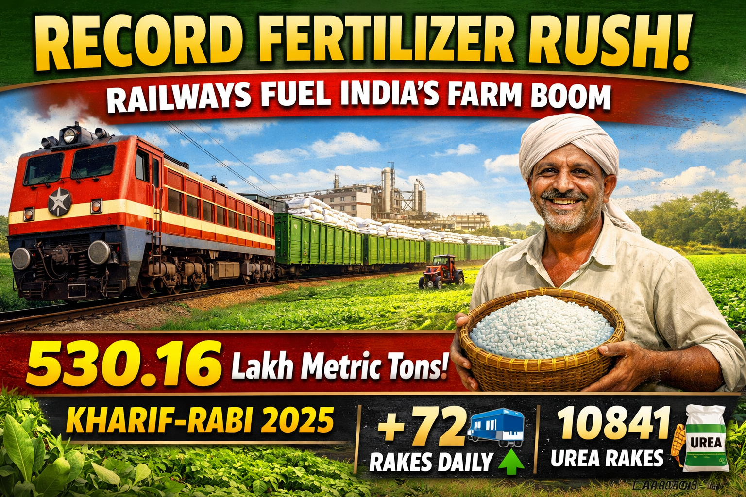 Record Fertilizer Rush: Railways Fuel India's Farm Boom