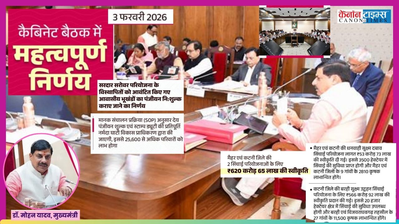 MP Cabinet’s Bold Stroke: Free Land Registration for Sardar Sarovar Displacees, Irrigation Boost