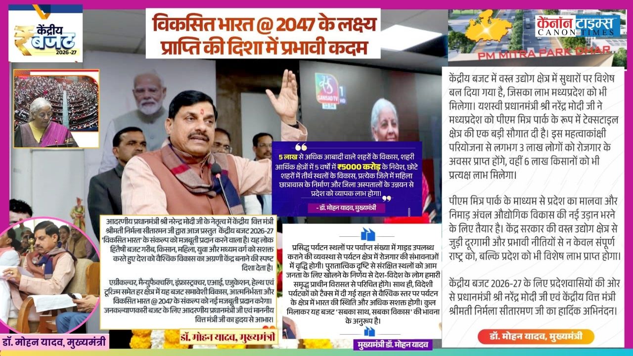 Union Budget 2026: Madhya Pradesh’s Strategic Gains in Viksit Bharat Vision