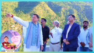 Dhami Inspects Slope Stabilisation Work on Srinagar–Devprayag Highway